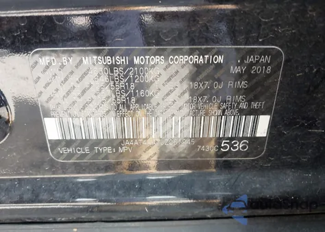 2018 Mitsubishi Eclipse Cross Le from USA, damaged, VIN JA4AT4AA7JZ061945